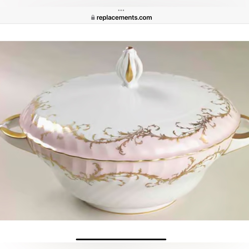 Royal Tettau Bavaria Germany Pink Round Covered Vegetable Bowl w Lid - Picture 7 of 7